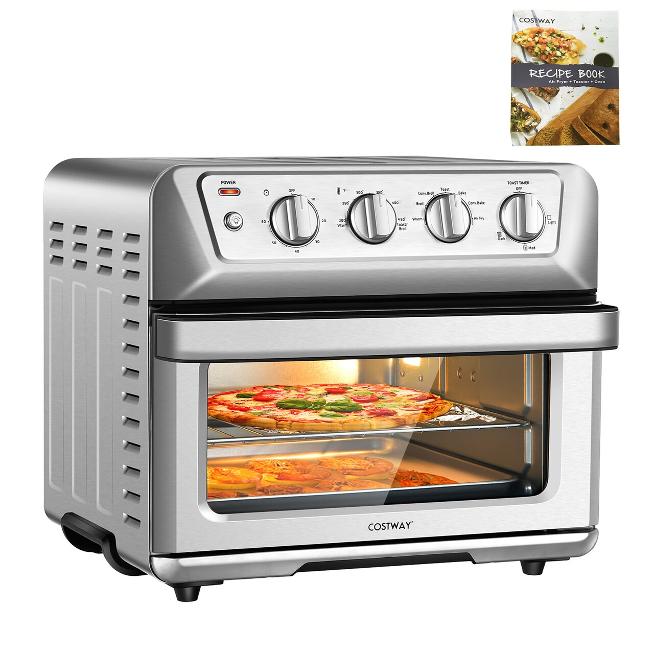 Costway 21.5QT Air Fryer Toaster Oven 1800W Countertop Convection